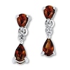 Thumbnail Image 0 of Garnet Earrings Diamond Accents Sterling Silver