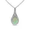 Thumbnail Image 0 of Natural Opal Necklace 1/5 ct tw Diamonds 10K White Gold