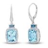 Thumbnail Image 0 of Natural London/Sky Blue Topaz Dangle Earrings 1/4 ct tw Diamonds 10K White Gold