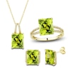 Thumbnail Image 0 of Natural Peridot Ring, Earring & Necklace Set 1/5 ct tw Diamonds 10K Yellow Gold