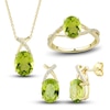 Thumbnail Image 0 of Natural Peridot Ring, Earring & Necklace Set 1/5 ct tw Emerald 10K Yellow Gold
