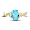 Thumbnail Image 4 of Natural Swiss Blue Topaz Ring, Earring & Necklace Set 1/5 ct tw Diamonds 10K Yellow Gold