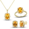 Thumbnail Image 0 of Natural Citrine Ring, Earring & Necklace Set 1/3 ct tw Diamonds 10K Yellow Gold
