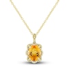 Thumbnail Image 1 of Natural Citrine Ring, Earring & Necklace Set 1/3 ct tw Diamonds 10K Yellow Gold