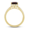 Thumbnail Image 1 of Natural Garnet Ring 1/5 ct tw Diamonds 10K Yellow Gold
