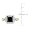 Thumbnail Image 3 of Y-Knot Black Diamond Ring 2-1/4 ct tw Princess/Round 14K Two-Tone Gold