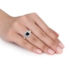 Thumbnail Image 4 of Y-Knot Black Diamond Ring 2-1/4 ct tw Princess/Round 14K Two-Tone Gold
