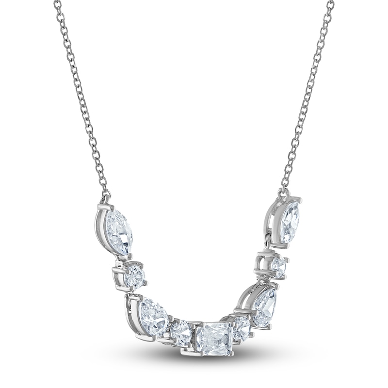 Vera Wang WISH Lab-Created Diamond Necklace 2-1/4 ct tw Emerald/Round/Marquise/Pear 14K White Gold 19"
