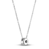 Thumbnail Image 2 of Black Diamond Solitaire Pendant Necklace 1/2 ct tw Round 14K White Gold 18" (I3)