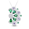 Thumbnail Image 1 of Kallati Natural Tsavorite Garnet, Natural Green & Purple Sapphire Necklace 3/4 ct tw Diamonds 14K White Gold 18"