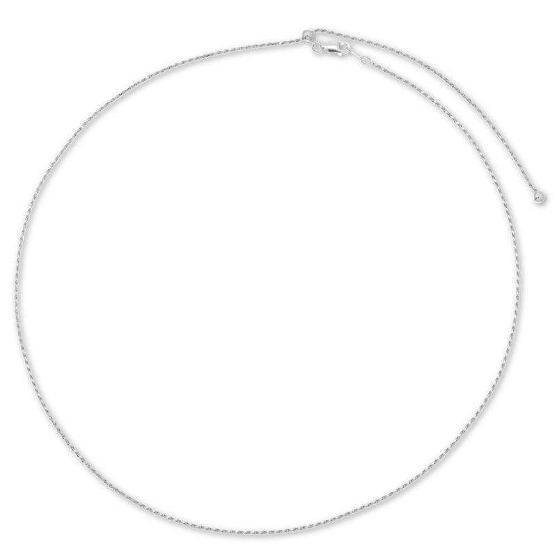 Solid Rope Chain Necklace Sterling Silver 24" Adjustable 1.3mm
