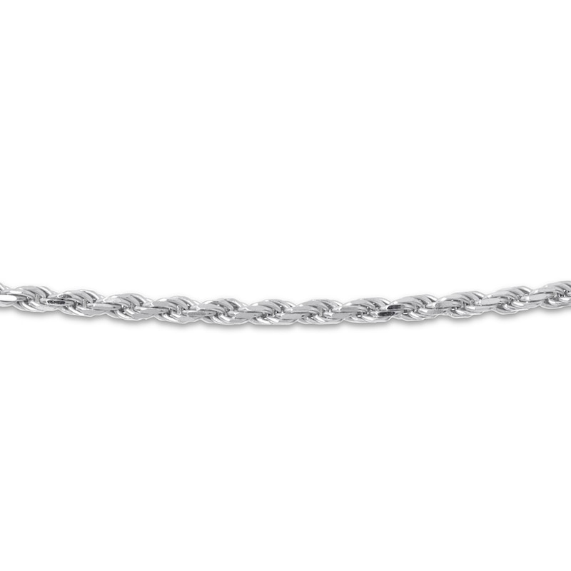 Solid Rope Chain Necklace Sterling Silver 24" Adjustable 1.3mm