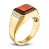 Thumbnail Image 1 of 1933 by Esquire Men's Natural Garnet Ring 1/10 ct tw Diamonds 14K Yellow Gold-Plated Sterling Silver