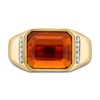 Thumbnail Image 2 of 1933 by Esquire Men's Natural Garnet Ring 1/10 ct tw Diamonds 14K Yellow Gold-Plated Sterling Silver