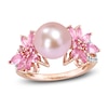 Thumbnail Image 0 of Pink Freshwater Cultured Pearl & Natural Pink Sapphire Ring 1/8 ct tw Diamonds 14K Rose Gold