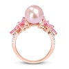 Thumbnail Image 2 of Pink Freshwater Cultured Pearl & Natural Pink Sapphire Ring 1/8 ct tw Diamonds 14K Rose Gold