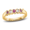 Thumbnail Image 0 of Natural Ruby Stackable Ring 1/10 ct tw Diamonds 14K Yellow Gold