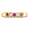 Thumbnail Image 2 of Natural Ruby Stackable Ring 1/10 ct tw Diamonds 14K Yellow Gold