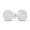 Thumbnail Image 0 of Men's Lab-Created Diamond Stud Earrings 1-1/2 ct tw Round/Emerald-cut 14K White Gold