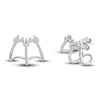 Thumbnail Image 0 of Shy Creation Diamond Cuff Earrings 1/2 ct tw Round/Pear 14K White Gold SC55020499