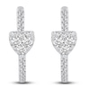 Thumbnail Image 0 of Diamond Heart Hoop Earrings 1/2 ct tw Round 14K White Gold