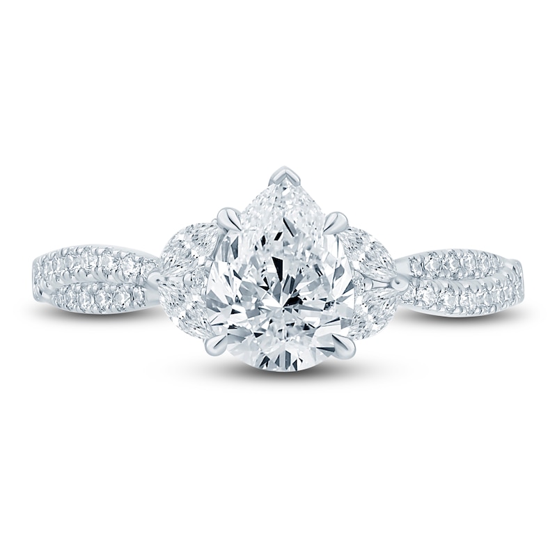 Pnina Tornai Lab-Created Diamond Engagement Ring 2 ct tw Pear/Marquise/ Round 14K White Gold