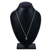 Thumbnail Image 2 of Montana Blue Oval-Cut Natural Sapphire Necklace 1/20 ct tw Round Diamonds 14K White Gold 18"