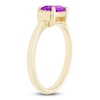 Thumbnail Image 1 of Baguette-Cut Natural Amethyst & Diamond Accent Ring 10K Yellow Gold