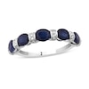 Thumbnail Image 0 of Natural Blue Sapphire Anniversary Ring 1/10 ct tw Diamonds 14K White Gold