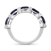 Thumbnail Image 2 of Natural Blue Sapphire Anniversary Ring 1/10 ct tw Diamonds 14K White Gold