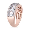 Thumbnail Image 1 of Natural Aquamarine Anniversary Ring 1/5 ct tw Diamonds 14K Rose Gold