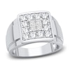Thumbnail Image 0 of Men's Diamond Ring 1-1/2 ct tw Princess/Round 14K White Gold