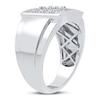 Thumbnail Image 1 of Men's Diamond Ring 1-1/2 ct tw Princess/Round 14K White Gold