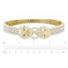 Thumbnail Image 1 of Men's Diamond & Lab Created Ruby Lion Bangle Bracelet 1 ct tw Round 10K Yellow Gold