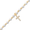 Thumbnail Image 1 of Children's Diamond & Freshwater Cultured Pearl Bracelet 1/20 ct tw Round 18K Yellow Gold 4"