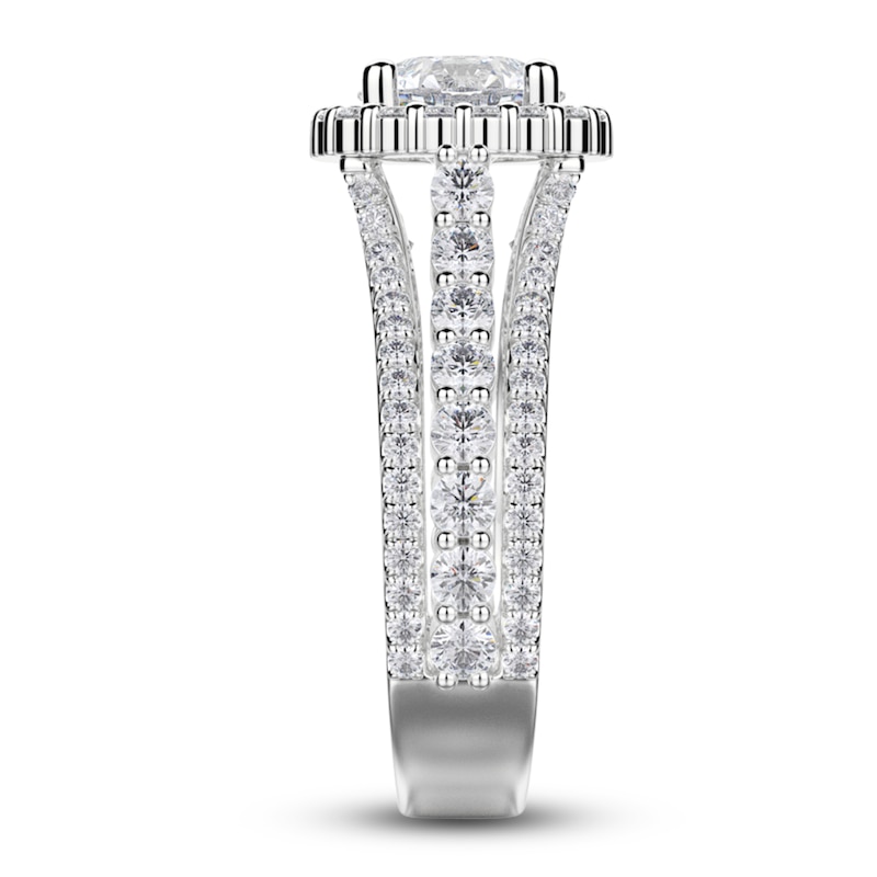 Michael M Diamond Engagement Ring Setting 1 ct tw Round 18K White Gold (Center diamond is sold separately)