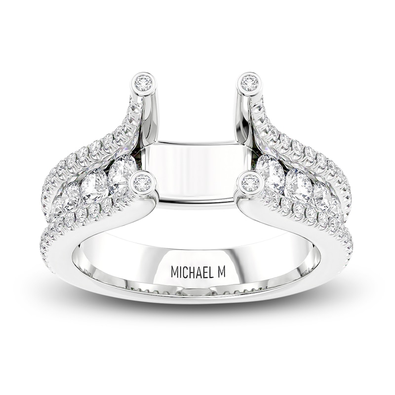 Michael M Diamond Ring Setting 1-1/6 ct tw Round 18K White Gold (Center diamond is sold separately)