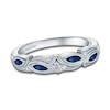 Thumbnail Image 0 of Kirk Kara Diamond & Blue Sapphire Wedding Band Diamond Accents Platinum