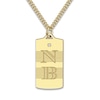 Thumbnail Image 0 of Men's Personalized Initial Pendant Necklace Diamond Accent Yellow Gold-Plated Sterling Silver 20"