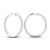 Thumbnail Image 3 of Lab-Created Diamond Hoop Earrings 5 ct tw Round 14K White Gold