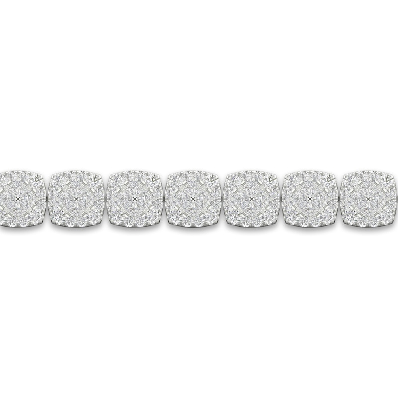 Diamond Line Tennis Bracelet 5 ct tw Princess/Round 14K White Gold