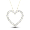 Thumbnail Image 0 of Lab-Created Diamond Heart Necklace 2 ct tw Round 14K Yellow Gold
