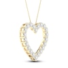 Thumbnail Image 1 of Lab-Created Diamond Heart Necklace 2 ct tw Round 14K Yellow Gold