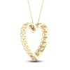 Thumbnail Image 3 of Lab-Created Diamond Heart Necklace 2 ct tw Round 14K Yellow Gold