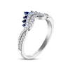 Thumbnail Image 1 of Vera Wang WISH Diamond & Blue Sapphire Contoured Anniversary Ring 1/4 ct tw Round 14K White Gold