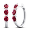 Thumbnail Image 0 of Ruby Earrings 1/20 ct tw Diamonds 14K White Gold