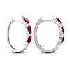 Thumbnail Image 3 of Ruby Earrings 1/20 ct tw Diamonds 14K White Gold