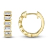 Thumbnail Image 1 of Shy Creation Diamond Huggie Hoop Earrings 1/2 ct tw Baguette 14K Yellow Gold SC22008698