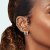 Thumbnail Image 2 of Shy Creation Diamond Huggie Hoop Earrings 1/2 ct tw Baguette 14K Yellow Gold SC22008698