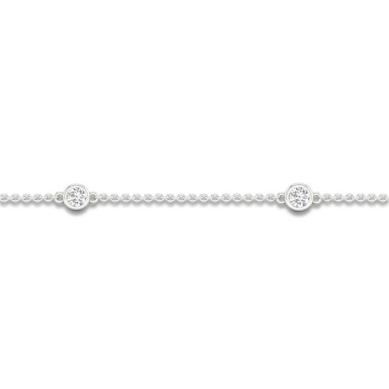 Lab-Created Diamond Bezel Bracelet 1 ct tw 14K White Gold